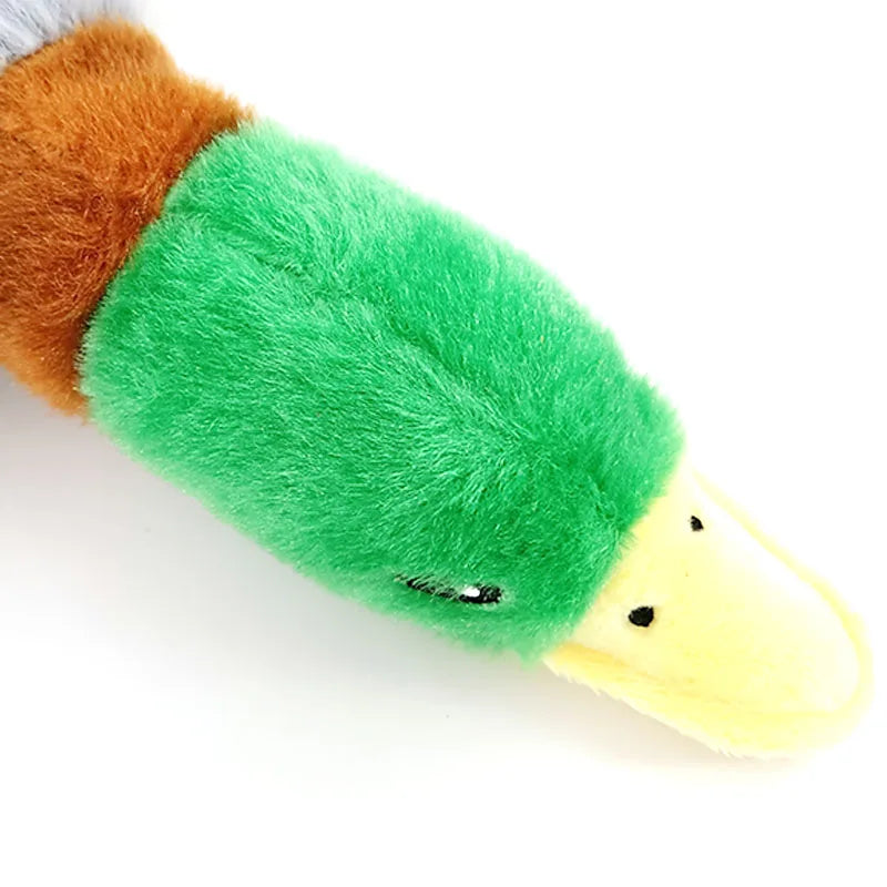 Plush Duck Squeaky Dog Chew Toy with Rope