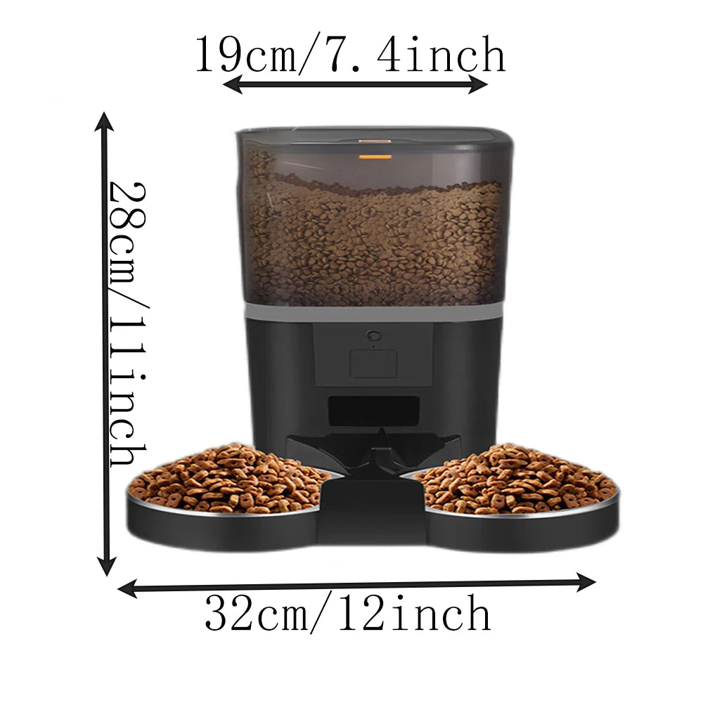 4L Large Capacity WiFi Automatic Cat & Dog Feeder Smart Timing Double Bowl