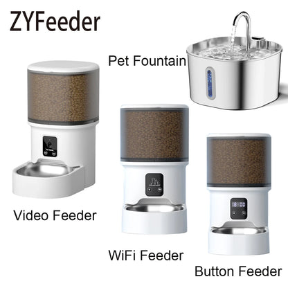Smart WiFi App Video Pet Feeder Automatic Cat & Dog Food Dispenser with Stainless Steel Bowl