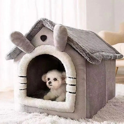 All-Season Dog House Style Bed Removable Washable