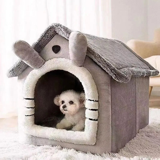 All-Season Dog House Style Bed Removable Washable