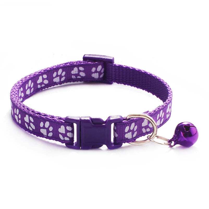 Colorful Adjustable Cat Collar with Bell
