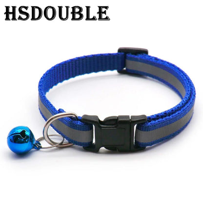 Reflective Adjustable Cat & Small Dog Collar Set with Bells (2pcs)