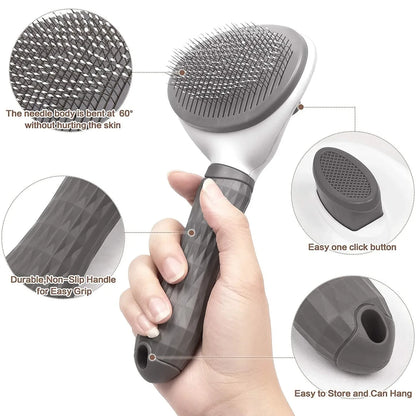 Self-Cleaning Pet Grooming Brush for Dogs & Cats