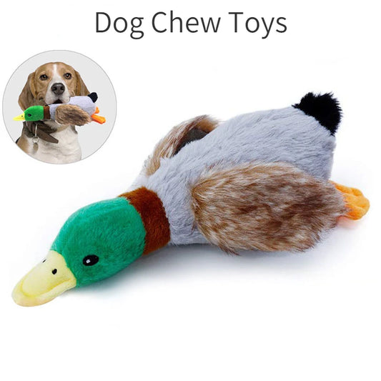 Plush Duck Squeaky Dog Chew Toy with Rope