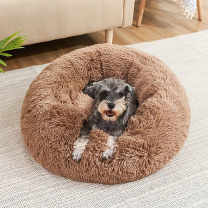 Round Plush Pet Bed 40–90cm for Dogs & Cats
