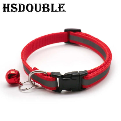 Reflective Adjustable Cat & Small Dog Collar Set with Bells (2pcs)
