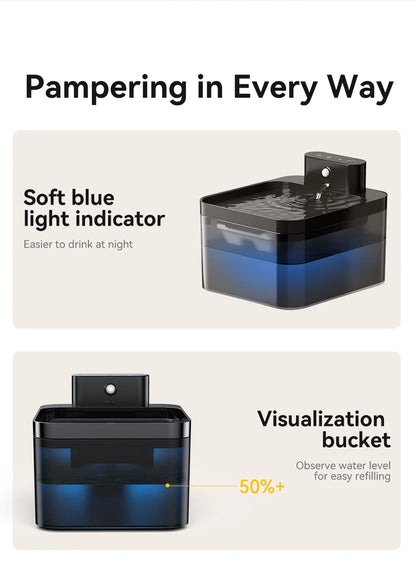 ROJECO Wireless Automatic Cat Water Fountain