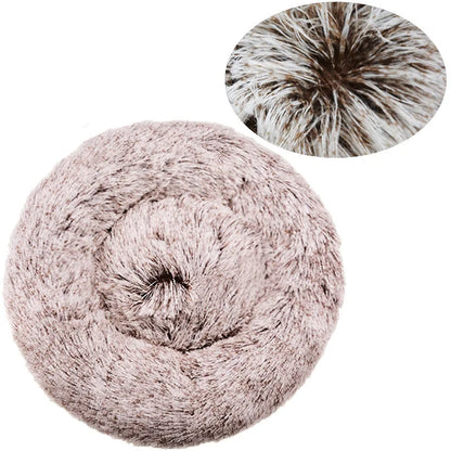 Round Plush Pet Bed 40–90cm for Dogs & Cats