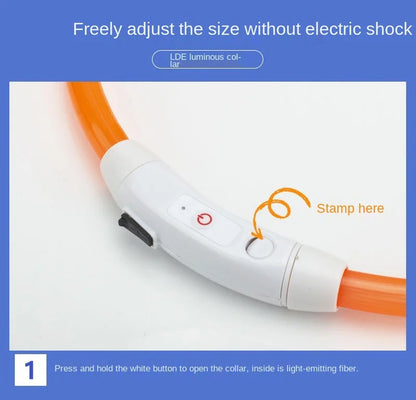 USB Rechargeable LED Dog Collar Night Safety