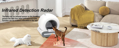 DOEL 65L Smart Self-Cleaning Cat Litter Box with App Control