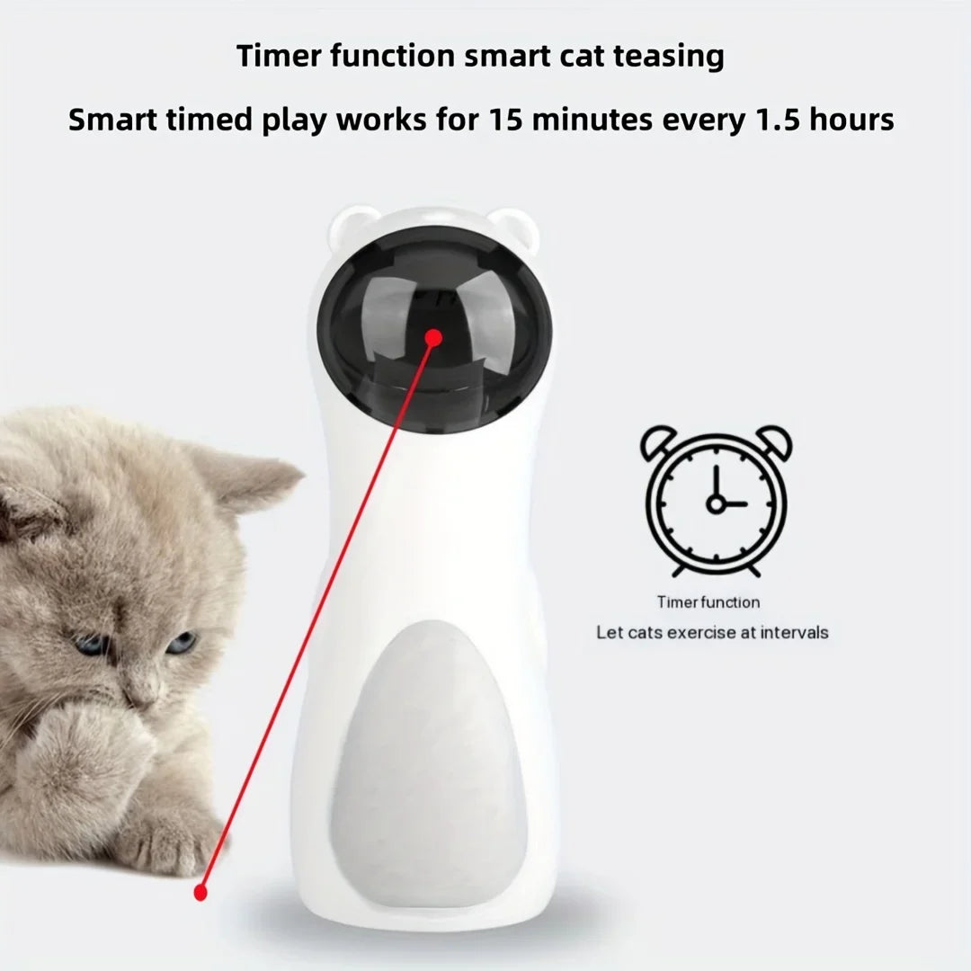 Automatic Laser Cat Toy with Spinning Laser Smart Timer USB/Battery