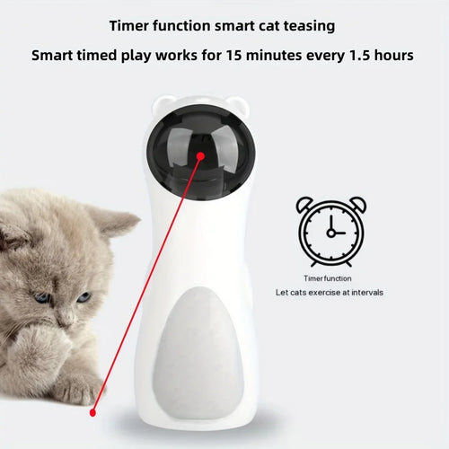 Automatic Laser Cat Toy with Spinning Laser Smart Timer USB/Battery