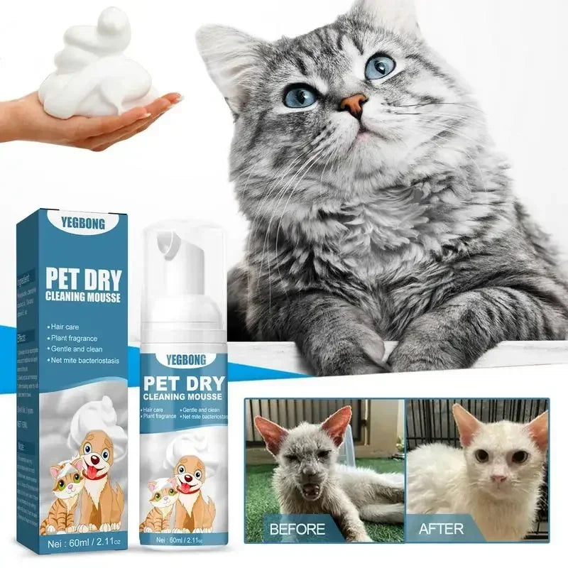 Waterless Pet Shampoo Foam No Rinse Cleaning