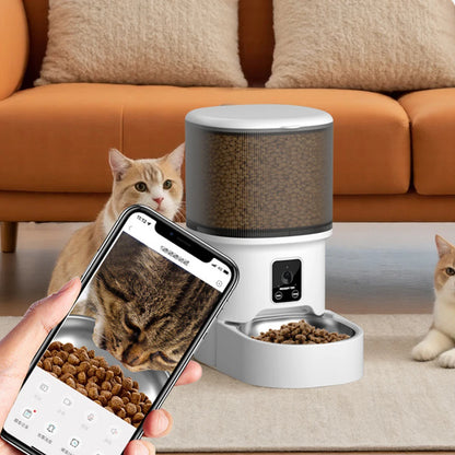 Smart WiFi App Video Pet Feeder Automatic Cat & Dog Food Dispenser with Stainless Steel Bowl