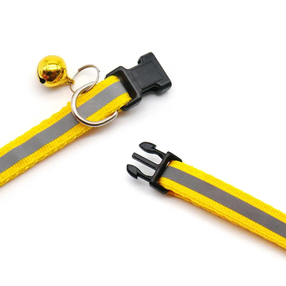 Reflective Adjustable Cat & Small Dog Collar Set with Bells (2pcs)