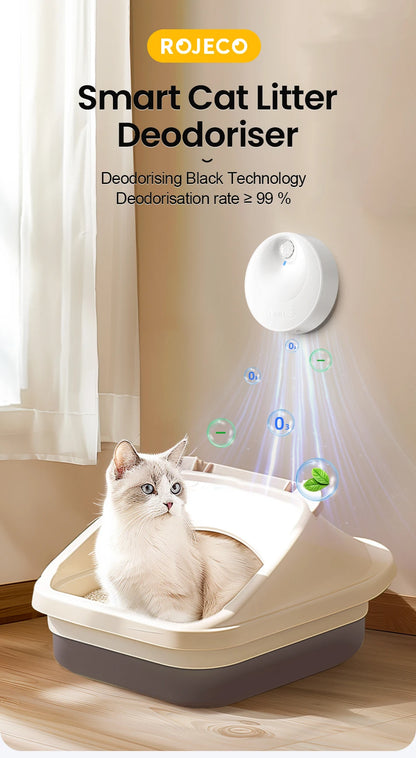 ROJECO Smart Cat Litter Deodorizer 4000mAh Odor Purifier