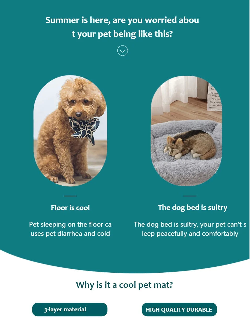 Cooling Gel Pet Mat Summer Cold Bed for Dogs & Cats