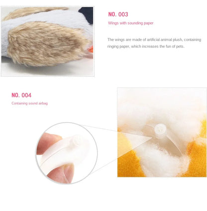 Plush Duck Squeaky Dog Chew Toy with Rope