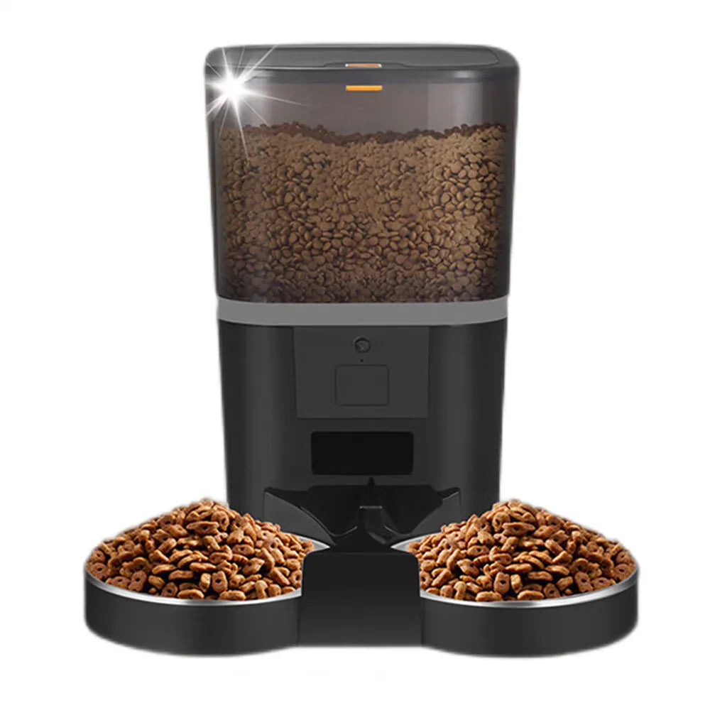 4L Large Capacity WiFi Automatic Cat & Dog Feeder Smart Timing Double Bowl