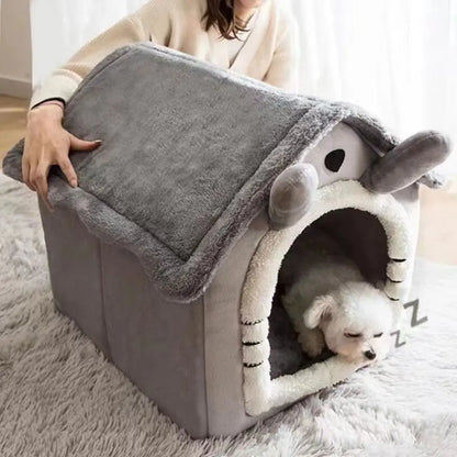 All-Season Dog House Style Bed Removable Washable