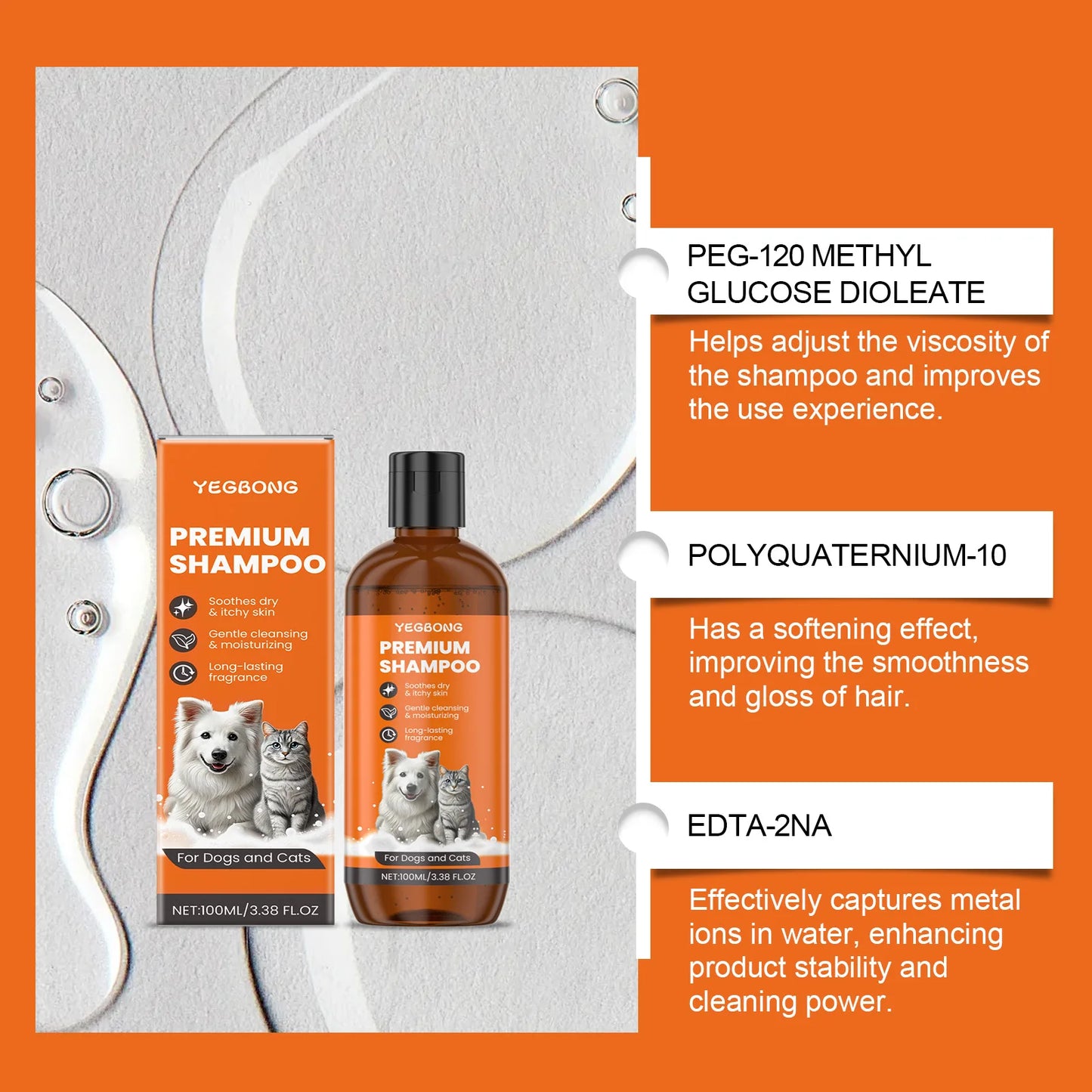 Natural Pet Shampoo for Dogs & Cats Coconut Oil Formula