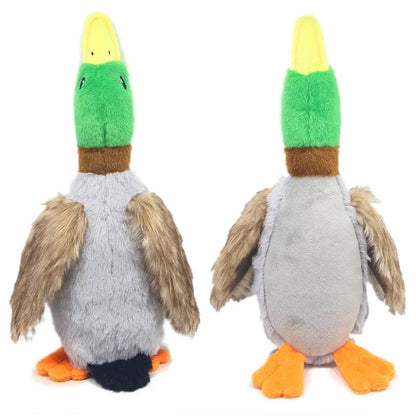 Plush Duck Squeaky Dog Chew Toy with Rope
