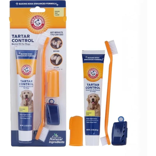 Pet Dental Care Kit Toothpaste Toothbrush & Finger Brush