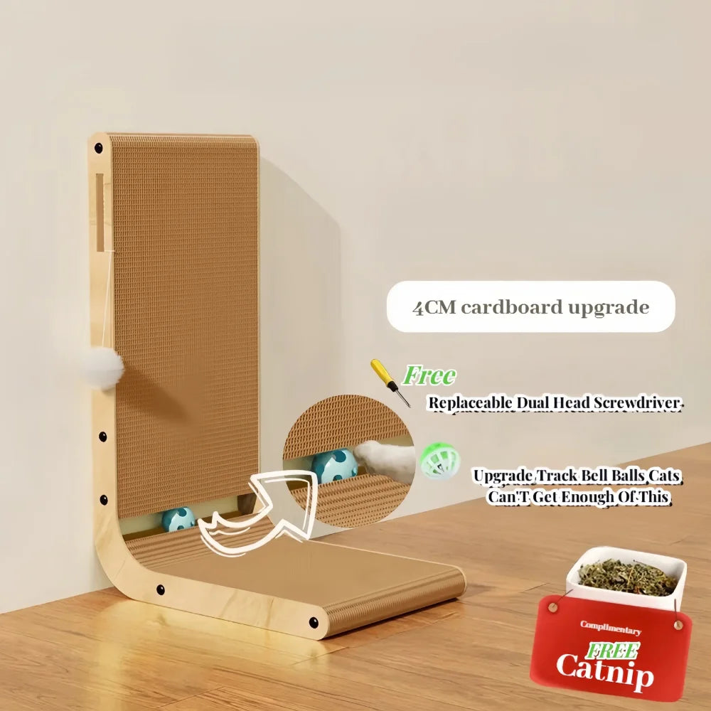 L-Shape Cardboard Cat Scratching Post Large / Small Wear-Resistant Cat Toy