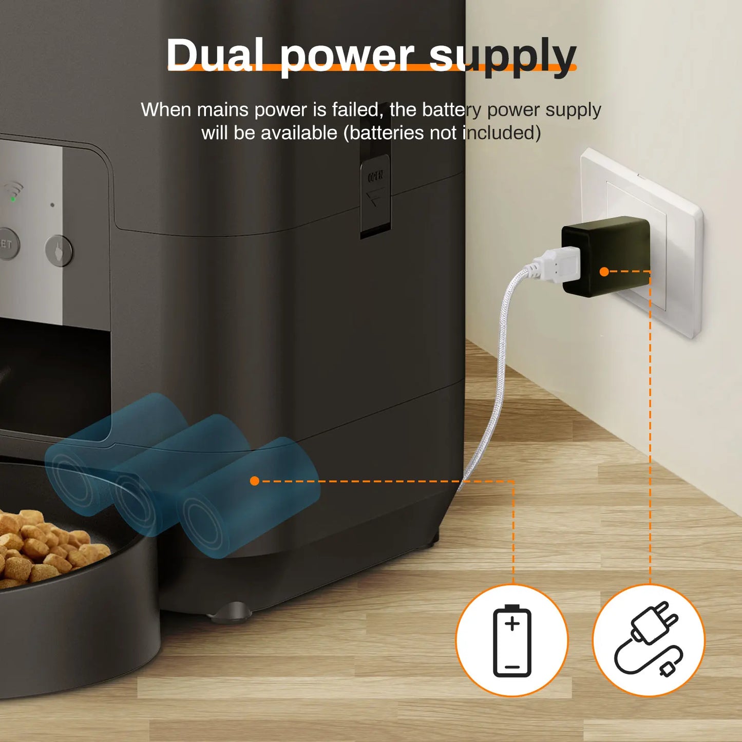 Smart Automatic Pet Feeder for Cats & Dogs Timed Quantitative Food Dispenser