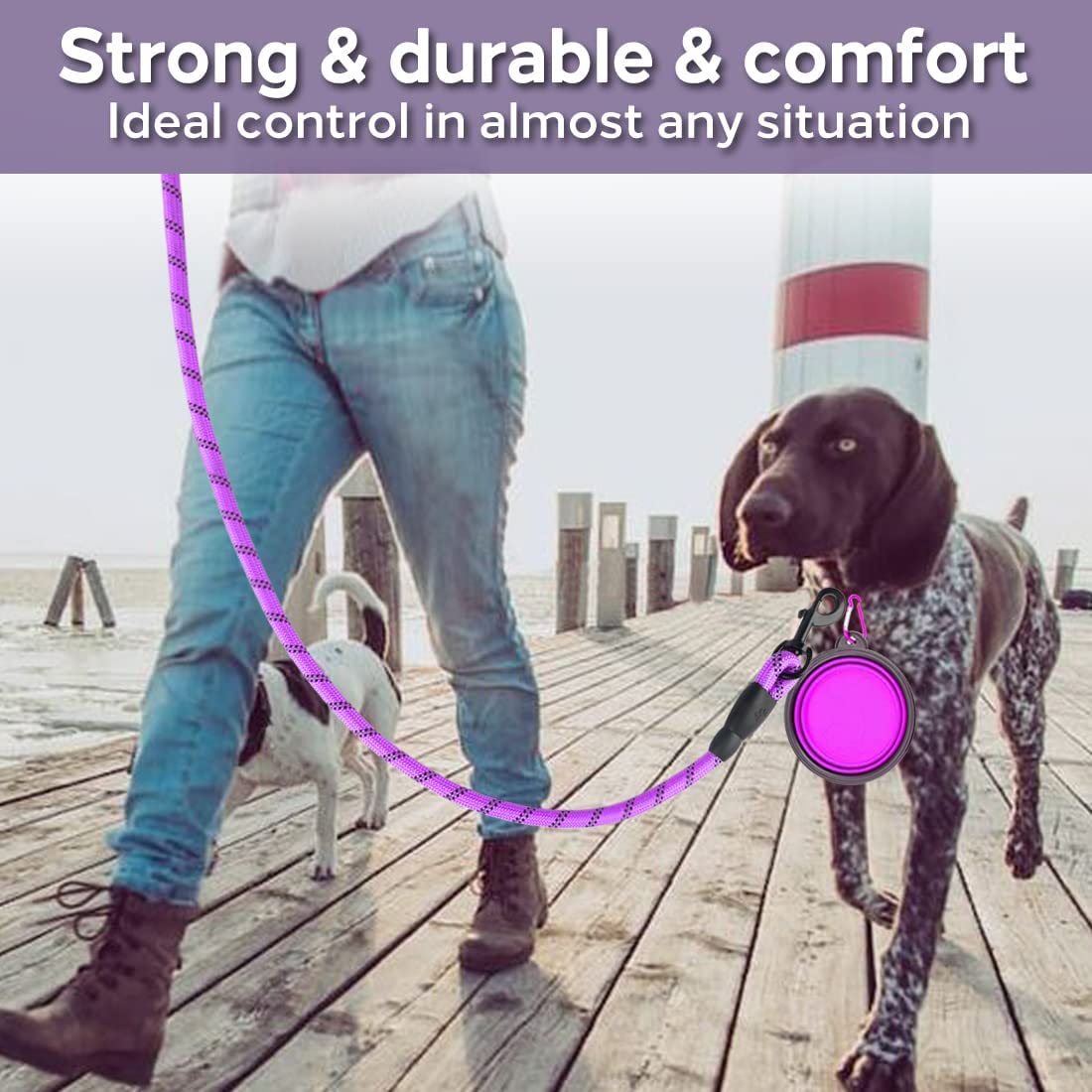 Heavy-Duty Reflective Dog Leash for Large Dogs