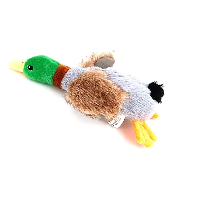 Plush Duck Squeaky Dog Chew Toy with Rope