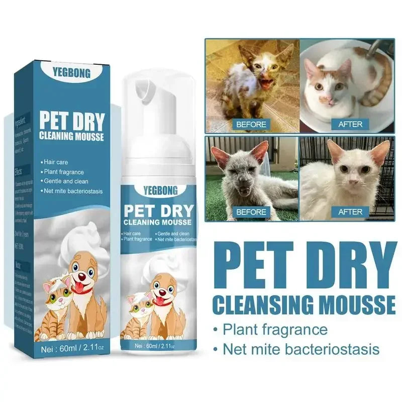 Waterless Pet Shampoo Foam No Rinse Cleaning