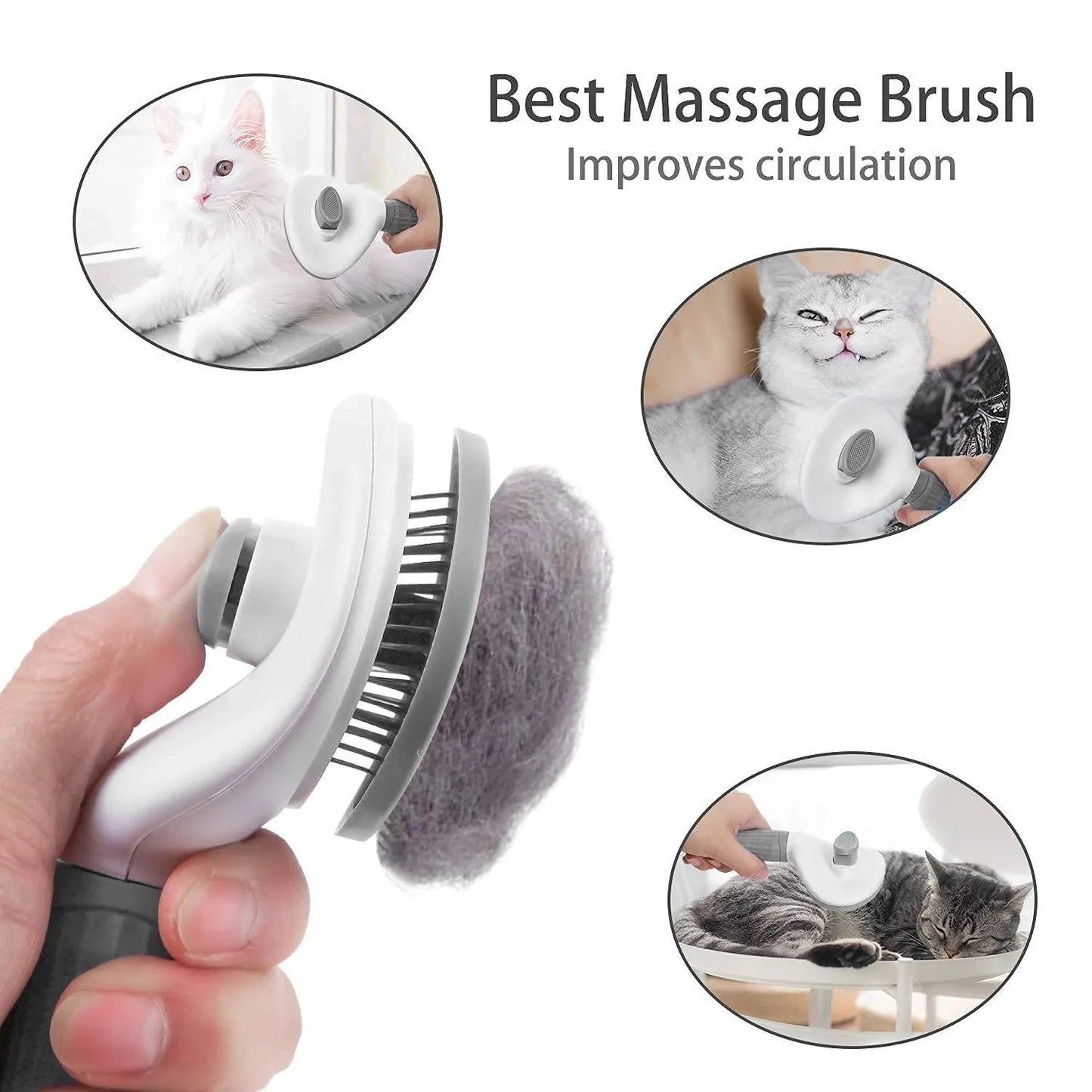 Self-Cleaning Pet Grooming Brush for Dogs & Cats