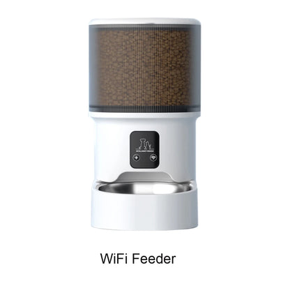 Smart WiFi App Video Pet Feeder Automatic Cat & Dog Food Dispenser with Stainless Steel Bowl