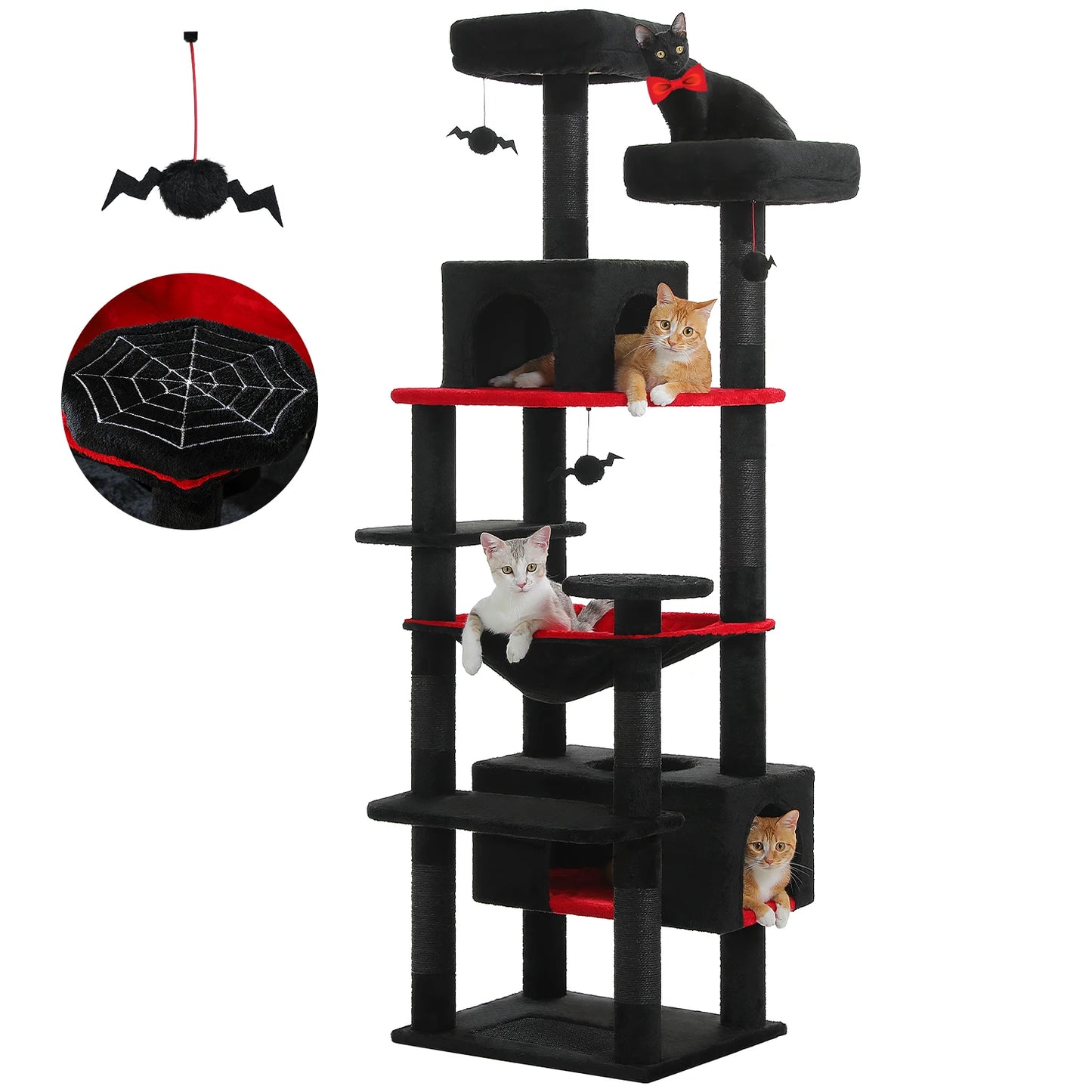 Large Cat Tree Tower with Scratching Posts Hammock and Condos