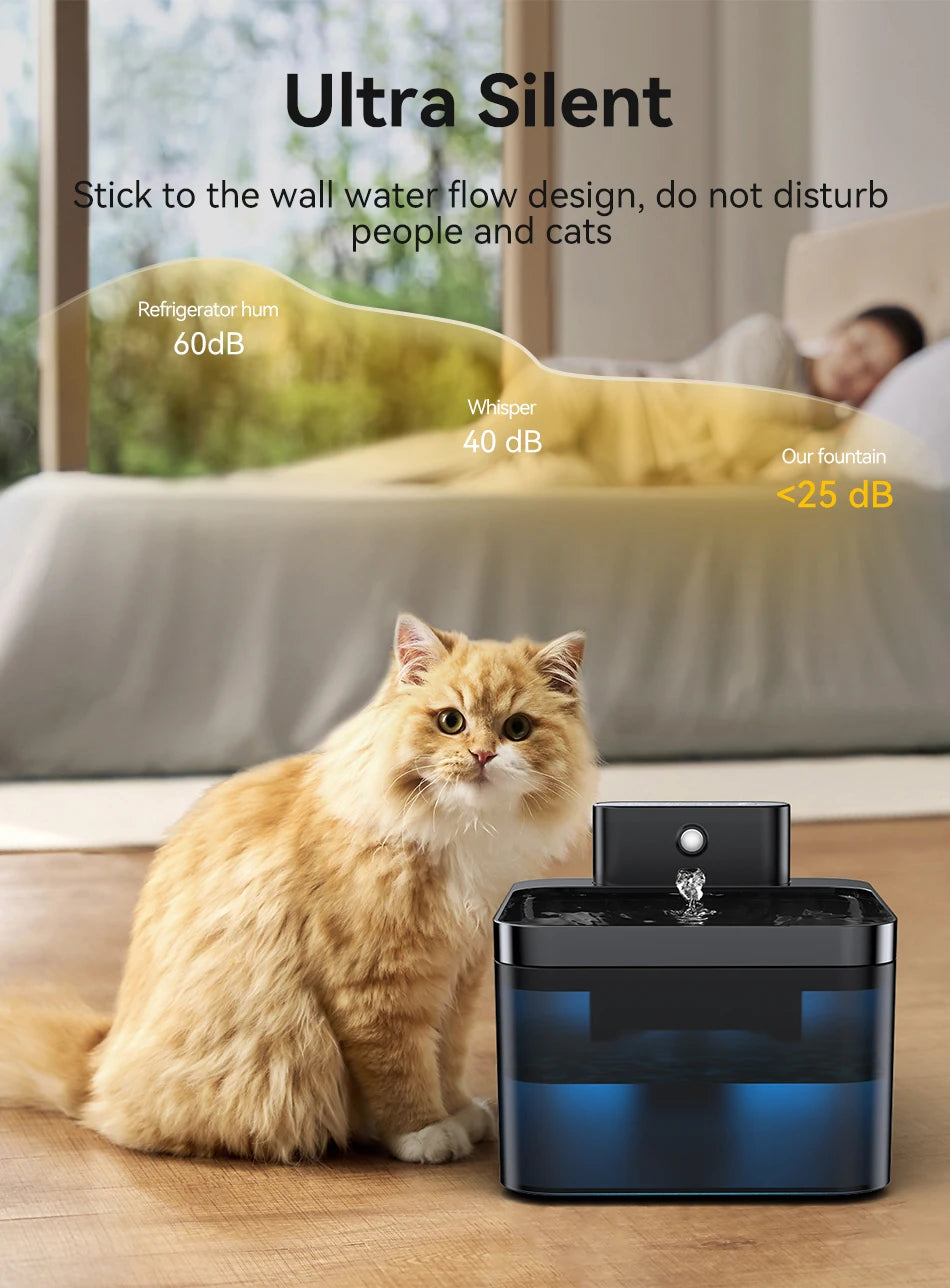 ROJECO Wireless Automatic Cat Water Fountain