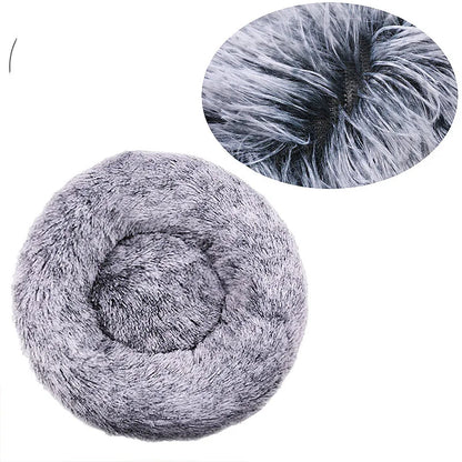 Round Plush Pet Bed 40–90cm for Dogs & Cats