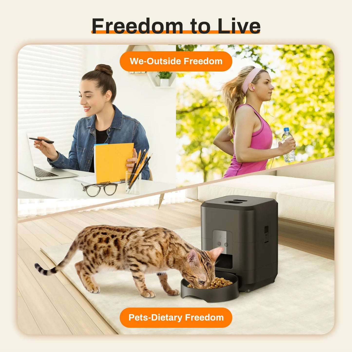 Smart Automatic Pet Feeder for Cats & Dogs Timed Quantitative Food Dispenser