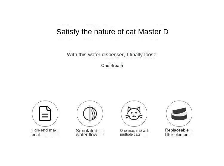 Pets Water Fountain Auto Filter USB Electric Quiet Cat Water Drinker Bowl 1200ml
