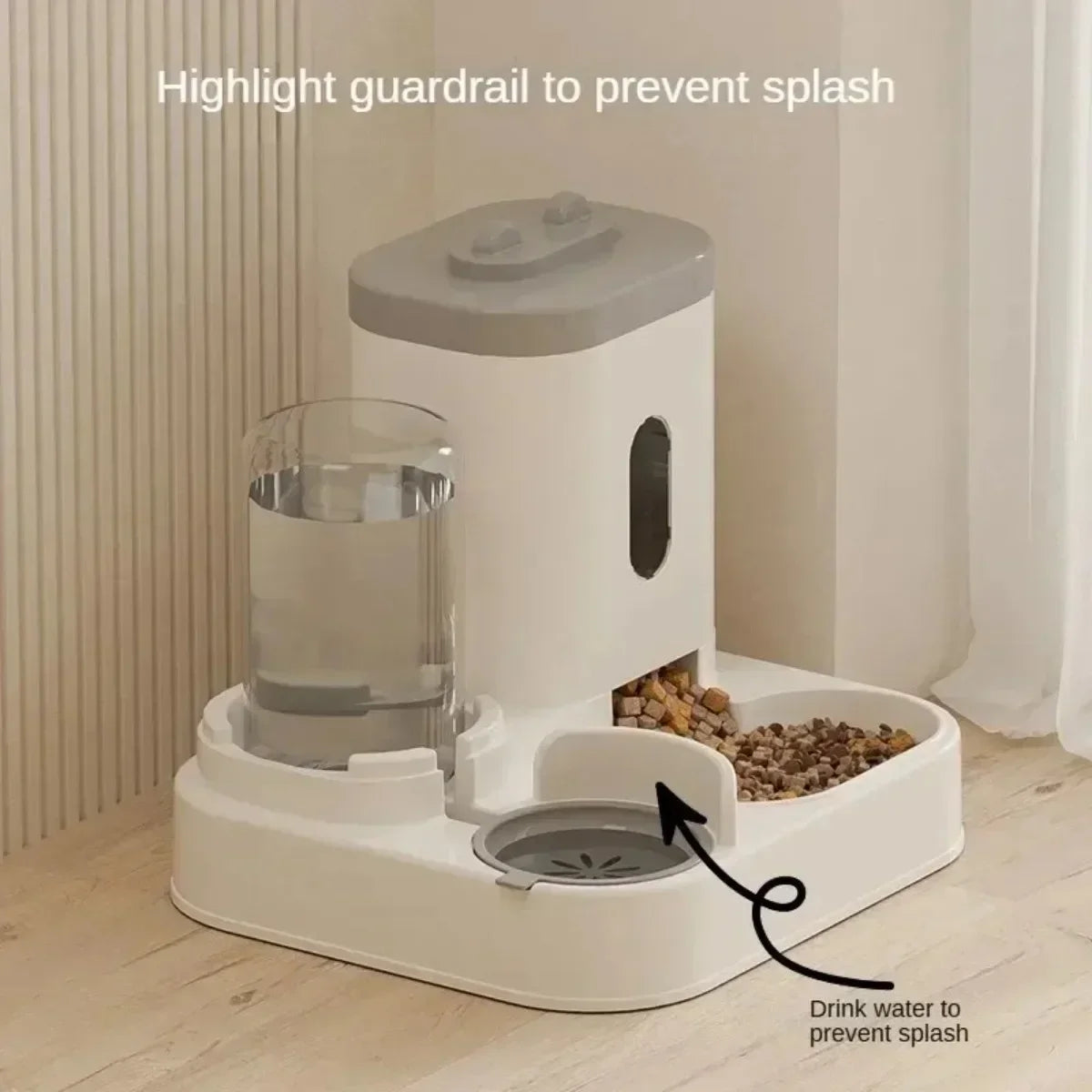Automatic Dog & Cat Feeder with Water Fountain Large Capacity Food Storage Bowl
