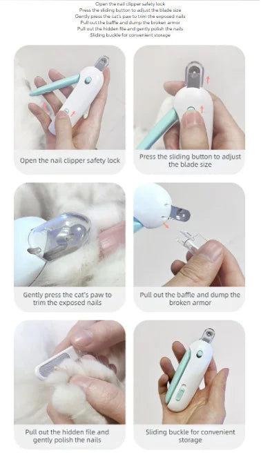 Professional Pet Nail Clipper for Dogs & Cats Adjustable Safety Hole