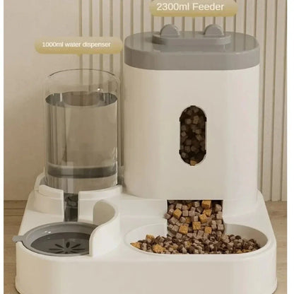 Automatic Dog & Cat Feeder with Water Fountain Large Capacity Food Storage Bowl