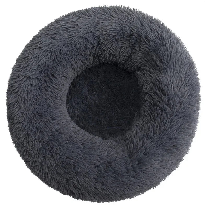 Round Plush Pet Bed 40–90cm for Dogs & Cats