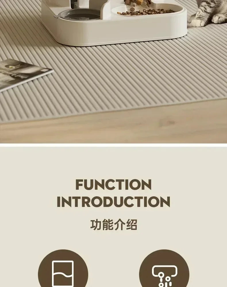 Automatic Dog & Cat Feeder with Water Fountain Large Capacity Food Storage Bowl