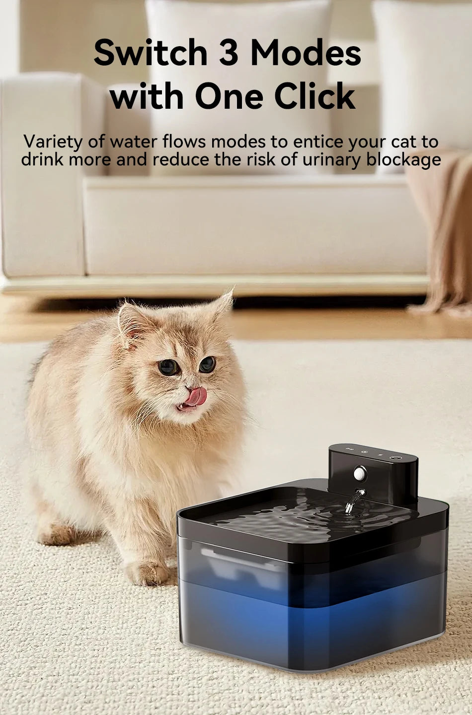 ROJECO Wireless Automatic Cat Water Fountain