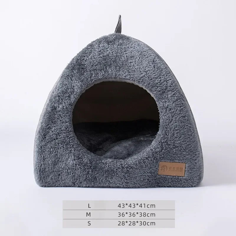 Triangle Closed Cat House Warm Sleeping Pet Nest