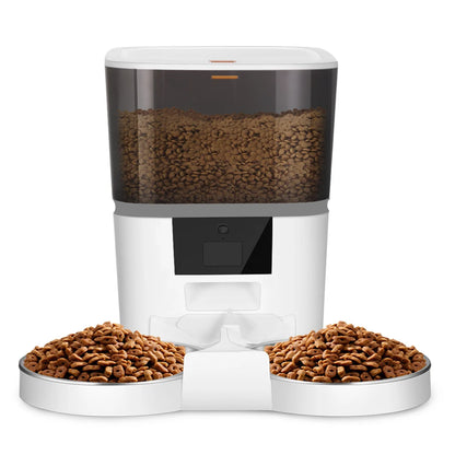 4L Large Capacity WiFi Automatic Cat & Dog Feeder Smart Timing Double Bowl