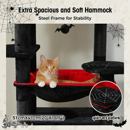 Large Cat Tree Tower with Scratching Posts Hammock and Condos