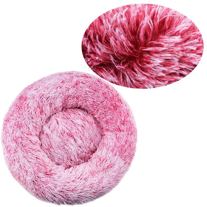 Round Plush Pet Bed 40–90cm for Dogs & Cats
